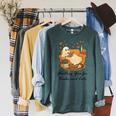 Fall Cat Ghosting You For Book Halloween Ghost Reading Raglan Sleeve Sweatshirt Heather Blue Lagoon