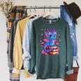 Fantasy Dragon Reading Books Bookworm Raglan Sleeve Sweatshirt Heather Blue Lagoon