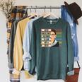 Feminist Ruth Bader Ginsburg RBG Quote Girl With Book Women Raglan Baseball Tee Raglan Sleeve Sweatshirt Heather Blue Lagoon