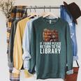 If Found Please Return To The Library Bookish Book Lover Raglan Sleeve Sweatshirt Heather Blue Lagoon