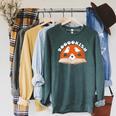 Ghosts & Pumpkin Bookish Halloween Readers And Book Lovers Raglan Sleeve Sweatshirt Heather Blue Lagoon