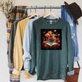 Goldfish Reading A Book Raglan Sleeve Sweatshirt Heather Blue Lagoon