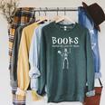Halloween Literacy Teacher Books Skeleton Librarian Reading For Men Women Kids Raglan Sleeve Sweatshirt Heather Blue Lagoon Halloween Literacy Teacher Books Skeleton Librarian Reading For Men Women Kids Raglan Sleeve Sweatshirt Heather Blue Lagoon