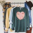 Hot Girls Read Books Cute Heart Graphic Raglan Sleeve Sweatshirt Heather Blue Lagoon