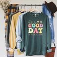 It’s A Good Day To Read A Book Lovers Library Reading Women Raglan Sleeve Sweatshirt Heather Blue Lagoon