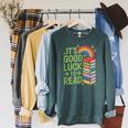 Its Good Luck To Read Rainbow Reading Books Raglan Sleeve Sweatshirt Heather Blue Lagoon Its Good Luck To Read Rainbow Reading Books Raglan Sleeve Sweatshirt Heather Blue Lagoon