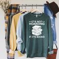 It's Not Hoarding If It's Books In Book Lover Avid Reader Raglan Sleeve Sweatshirt Heather Blue Lagoon