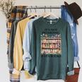 Its Not Hoarding If Its Books Butterfly Bookshelf Book Lover Raglan Sleeve Sweatshirt Heather Blue Lagoon