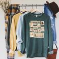 Jane Austen Book Classic Literature Stamp Collage Premium Tri-Blend Raglan Sleeve Sweatshirt Heather Blue Lagoon
