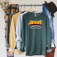 Jesus The Original Superhero Comic Book Christian Faith Raglan Sleeve Sweatshirt Heather Blue Lagoon Jesus The Original Superhero Comic Book Christian Faith Raglan Sleeve Sweatshirt Heather Blue Lagoon