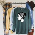 Just a Girl Who Loves Books Reading Silhouette Graphic Raglan Sleeve Sweatshirt Heather Blue Lagoon