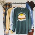 Just One More Chapter Book Reading Bookworm Raglan Sleeve Sweatshirt Heather Blue Lagoon