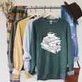 Just One More Chapter Book Reading For Book Lovers Raglan Sleeve Sweatshirt Heather Blue Lagoon