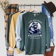 Just One More Chapter Raccoon Book Lover Raglan Sleeve Sweatshirt Heather Blue Lagoon