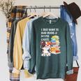 I Just Want To Read Books And Pet My Calico Kitty Cat Raglan Sleeve Sweatshirt Heather Blue Lagoon