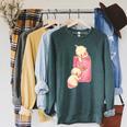 Kewpie Baby Magic Spell Book Witchcraft Halloween Gothic Raglan Sleeve Sweatshirt Heather Blue Lagoon