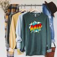 Kids Boys Amir Name Comic Book Superhero Raglan Sleeve Sweatshirt Heather Blue Lagoon