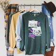 Kids DOAWK Purple Loded Diper Collage Book Series Raglan Sleeve Sweatshirt Heather Blue Lagoon