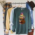 Kittens Cats Tea Party And Books Raglan Sleeve Sweatshirt Heather Blue Lagoon