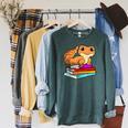 Leopard Gecko With Book Lizard Reptile Lover Raglan Sleeve Sweatshirt Heather Blue Lagoon Leopard Gecko With Book Lizard Reptile Lover Raglan Sleeve Sweatshirt Heather Blue Lagoon