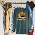 Life Is Better With Coffee Dogs And Books Raglan Sleeve Sweatshirt Heather Blue Lagoon