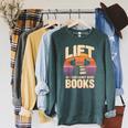 Lift So I Can Carry More Books Reading Lovers Reader Workout Raglan Sleeve Sweatshirt Heather Blue Lagoon Lift So I Can Carry More Books Reading Lovers Reader Workout Raglan Sleeve Sweatshirt Heather Blue Lagoon