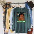 Lil Mr Kindergarten Prince Boys Melanin Boy Read Books Raglan Sleeve Sweatshirt Heather Blue Lagoon