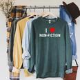 I Love Non Fiction Heart Books Reading Writing Writer Read Raglan Sleeve Sweatshirt Heather Blue Lagoon