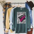 Marvel Comics Logo Comic Book Fill Panel Raglan Sleeve Sweatshirt Heather Blue Lagoon Marvel Comics Logo Comic Book Fill Panel Raglan Sleeve Sweatshirt Heather Blue Lagoon