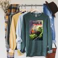Marvel Comixology The Hulk Adam Warlock Comic Book Cover Raglan Sleeve Sweatshirt Heather Blue Lagoon