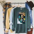 Marvel Thanos Is Dead Killed By Gamora Comic Book Cover Raglan Sleeve Sweatshirt Heather Blue Lagoon