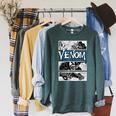Marvel Venom Comic Book Illustrations Panel Graphic T-Shirt Raglan Sleeve Sweatshirt Heather Blue Lagoon