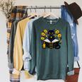 Mystic Cat With Spell Book Candle Flowers Witchcore Men Women Kids Raglan Sleeve Sweatshirt Heather Blue Lagoon Mystic Cat With Spell Book Candle Flowers Witchcore Men Women Kids Raglan Sleeve Sweatshirt Heather Blue Lagoon