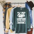 All i Need Is My Cardigan Welsh Corgi And a Good Book Raglan Sleeve Sweatshirt Heather Blue Lagoon