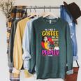 All I Need Is Coffee And My Books Reading Bookworm Raglan Sleeve Sweatshirt Heather Blue Lagoon