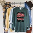 Once Upon a Time There Was a Girl Bookmark And Books Raglan Sleeve Sweatshirt Heather Blue Lagoon