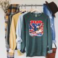 Patriotic Eagle Reading Book Read Blue Since 1776 Raglan Sleeve Sweatshirt Heather Blue Lagoon