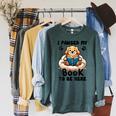 You Pawsed Here Dog Books Lovers I Paused My Book To Be Here Raglan Sleeve Sweatshirt Heather Blue Lagoon