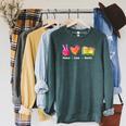 Peace Love Books Reader Librarian Library Book Raglan Sleeve Sweatshirt Heather Blue Lagoon