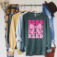 Pink Leopard Read Coquette Bow Girls Retro Groovy Reading Raglan Sleeve Sweatshirt Heather Blue Lagoon Pink Leopard Read Coquette Bow Girls Retro Groovy Reading Raglan Sleeve Sweatshirt Heather Blue Lagoon