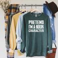 Pretend I'm A Book Character Easy Costume For Halloween Raglan Sleeve Sweatshirt Heather Blue Lagoon