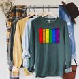 Pride Flag Books Bookish Rainbow Queer Reader Gay Writer Raglan Sleeve Sweatshirt Heather Blue Lagoon