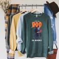 I Put The Boo In Books Halloween Librarian Raglan Sleeve Sweatshirt Heather Blue Lagoon I Put The Boo In Books Halloween Librarian Raglan Sleeve Sweatshirt Heather Blue Lagoon