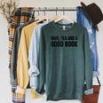 Rain Tea And A Good Book Reading Lover Raglan Sleeve Sweatshirt Heather Blue Lagoon
