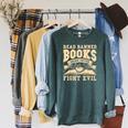 Read Banned Books Drink Coffee Fight Evil Raglan Sleeve Sweatshirt Heather Blue Lagoon Read Banned Books Drink Coffee Fight Evil Raglan Sleeve Sweatshirt Heather Blue Lagoon