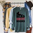I Read Banned Books Banned Books Week Reading Women Raglan Sleeve Sweatshirt Heather Blue Lagoon