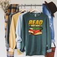 Read More Books Book Worm Library Nerds Librarian Raglan Sleeve Sweatshirt Heather Blue Lagoon