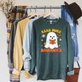 Read More Books With Ghost For Halloween Teacher Costume Raglan Sleeve Sweatshirt Heather Blue Lagoon Read More Books With Ghost For Halloween Teacher Costume Raglan Sleeve Sweatshirt Heather Blue Lagoon