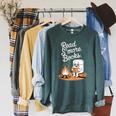 Read S'More Books Camping Outdoors Reading Campfire Smores Raglan Sleeve Sweatshirt Heather Blue Lagoon Read S'More Books Camping Outdoors Reading Campfire Smores Raglan Sleeve Sweatshirt Heather Blue Lagoon