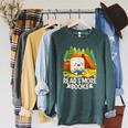 Read S'More Books Pun Camping Nature Lover Raglan Sleeve Sweatshirt Heather Blue Lagoon